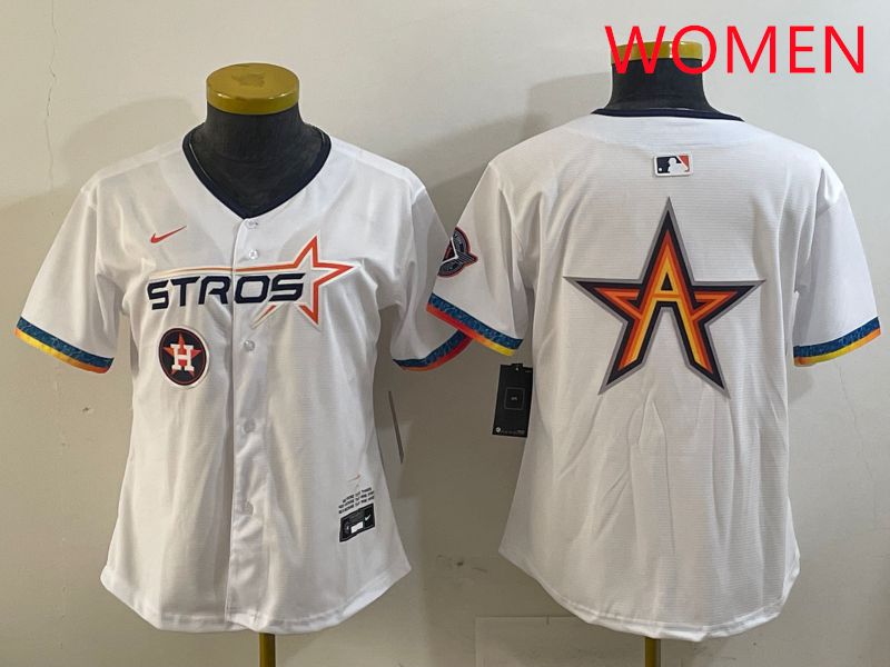 Women Houston Astros Blank White Fourth generation Joint Name 2025 Nike MLB Jersey style 8